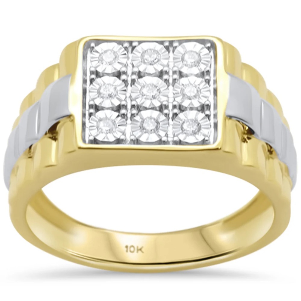 Men’s 0.14CT Diamond Miracle Illusion Band ✨ | 10K Yellow Gold | Size 10